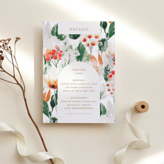 Sommerfarben Wildblumen Empfang Details Begleitkarte