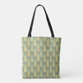 Sommerfarbene Ananasfrucht grünes Muster Tasche (Rückseite)