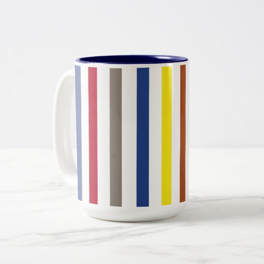 Sommerfarbene Streifen Zweifarbige Tasse (Vorderseite Links)