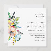 Sommerfarbenfrohe Hochzeit am Blumenplatz Einladung (Vorderseite)