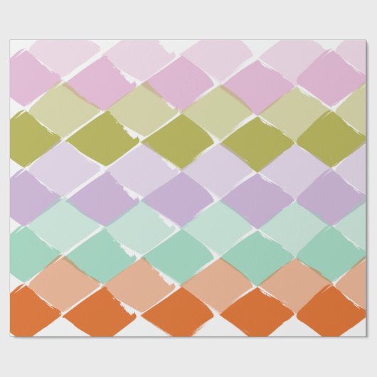 Sommerfarbenmuster Diamant Geschenkpapier (Flach)