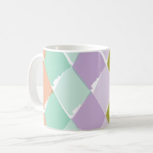 Sommerfarbenmuster Diamant Kaffeetasse (Vorderseite Links)