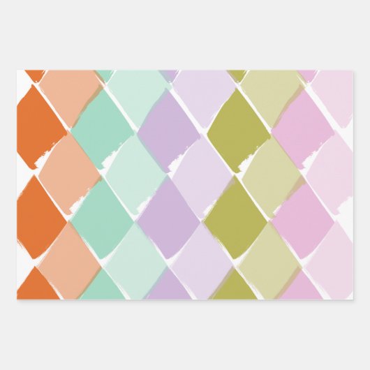 Sommerfarbenmuster Diamanten Geschenkpapier Set (Vorderseite 2)