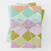 Sommerfarbenmuster Diamanten Geschenkpapier Set (Beispiel)