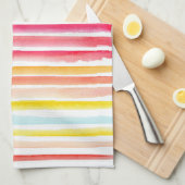 Sommerfarbig gestreifte Wasserfarbe Geschirrtuch (Viertel Falte)