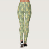 Sommerfarbige Ananasfrucht grünes Muster Leggings (Rückseite)