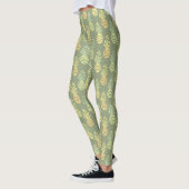 Sommerfarbige Ananasfrucht grünes Muster Leggings (Links)