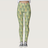 Sommerfarbige Ananasfrucht grünes Muster Leggings (Vorderseite)