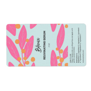 Sommerfarbige Leaf-Serum-Dropper-Flaschenetiketten