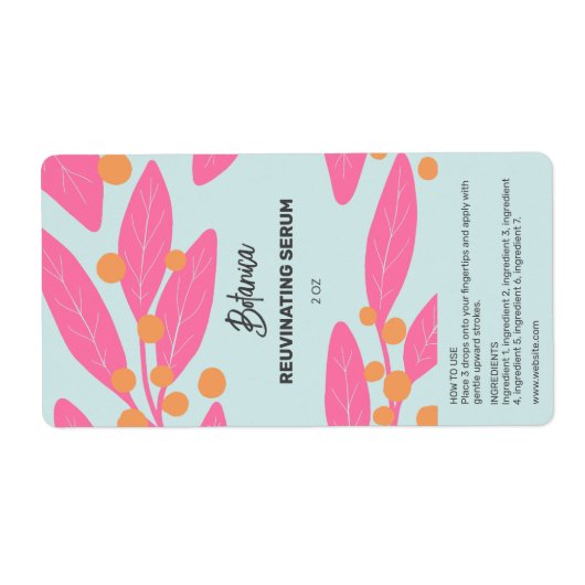 Sommerfarbige Leaf-Serum-Dropper-Flaschenetiketten (Vorne)