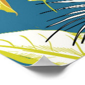 Sommerfarbige tropische Blätter und Obst Poster (Ecke)