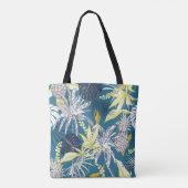 Sommerfarbige tropische Blätter und Obst  Tasche (Rückseite)