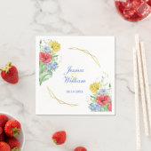 Sommerfarbige Wildblumen Hochzeit Serviette (Beispiel)