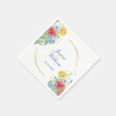 Sommerfarbige Wildblumen Hochzeit Serviette (Ecke)