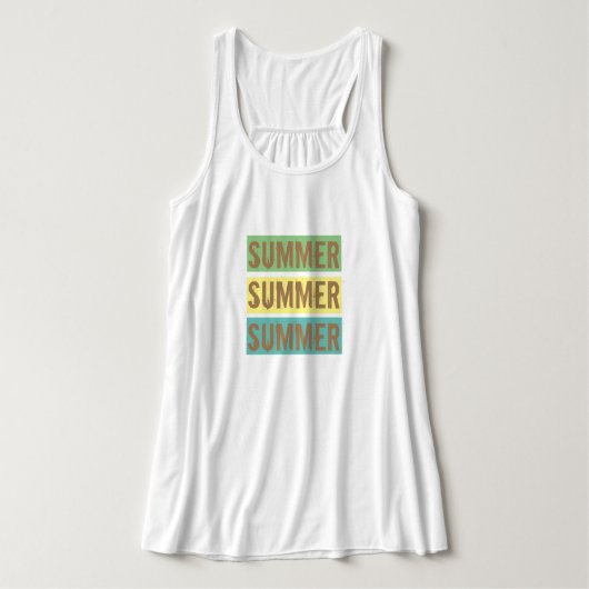 Sommerfarbiger Text auf niedlich-grüngelber Basis Tank Top (Design Vorderseite)