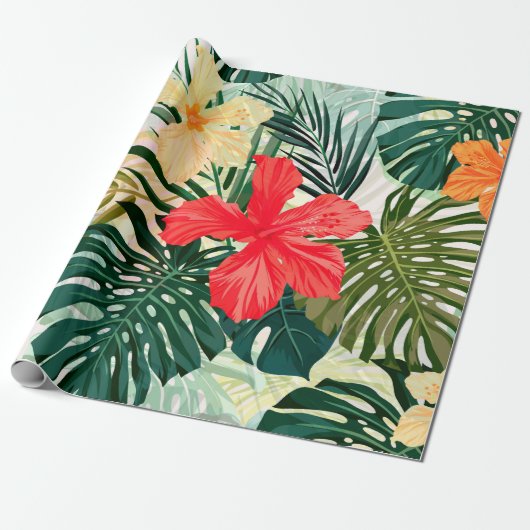 Sommerfarbiges hawaiianisches nahtloses Muster mit Geschenkpapier (Ungerollt)