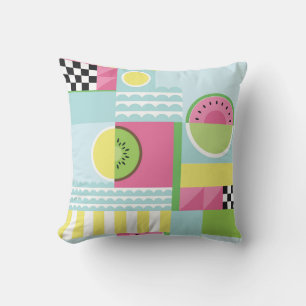 Sommerfarbiges Mosaik, Wassermelone Kiwi-Früchte Kissen