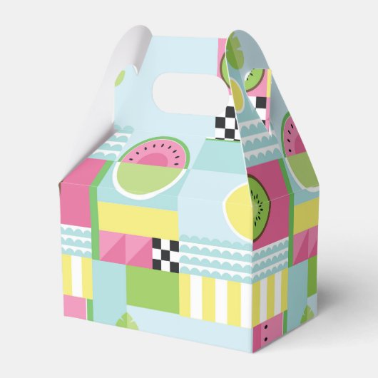 Sommerfarbiges Mosaik, Wassermelone Kiwi-Obst Geschenkschachtel (Vorderseite)