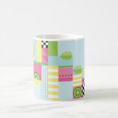Sommerfarbiges Mosaik, Wassermelone Kiwi-Obst Kaffeetasse (Mittel)