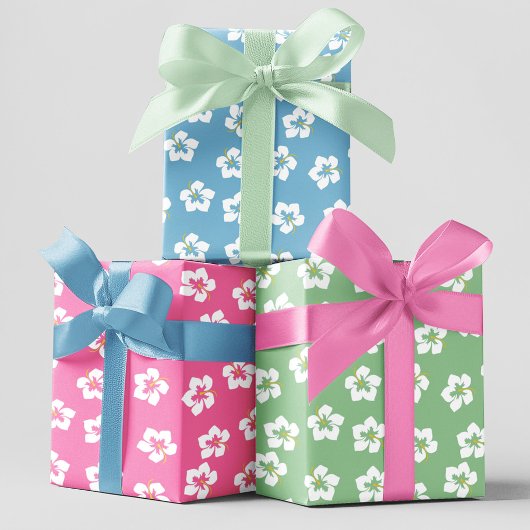 Sommerfarbiges tropisches Muster Geschenkpapier Set