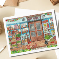 Sommerfarmermarkt Wasserfarbe