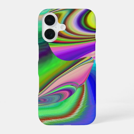 Sommerfeeling , Abstrakte 3D Regenbogenkunst iPhone 16 Hülle (Rückseite)