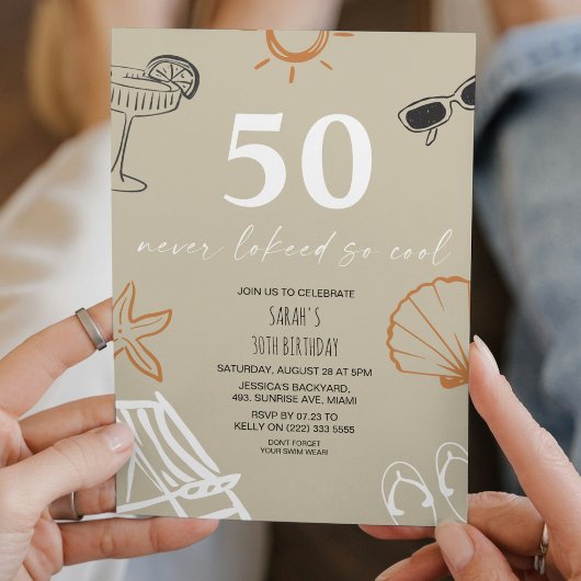 Sommerfeier 50. Geburtstagsfeier  Einladung