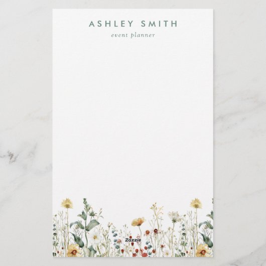 Sommerfeld der Wildblume Briefpapier (Rückseite)