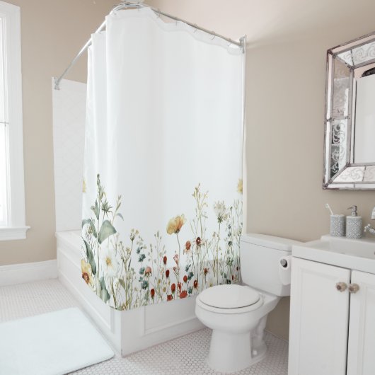 Sommerfeld der Wildblume Duschvorhang (Beispiel)