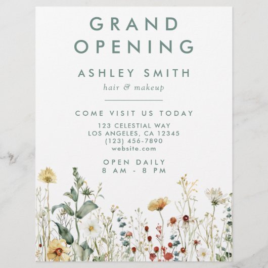 Sommerfeld der Wildblume Flyer (Hinten)