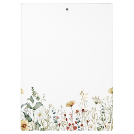 Sommerfeld der Wildblume Klemmbrett (Rückseite)