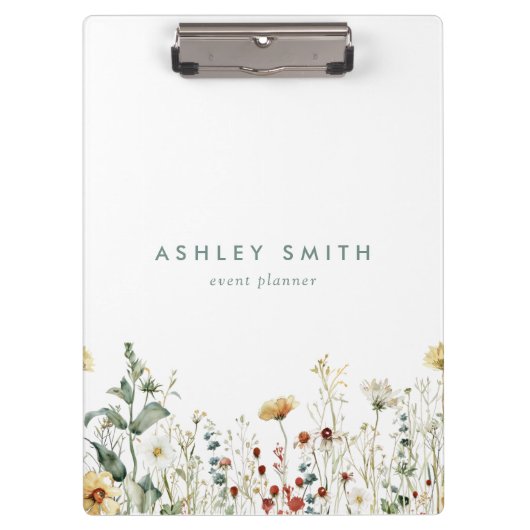 Sommerfeld der Wildblume Klemmbrett (Vorderseite)