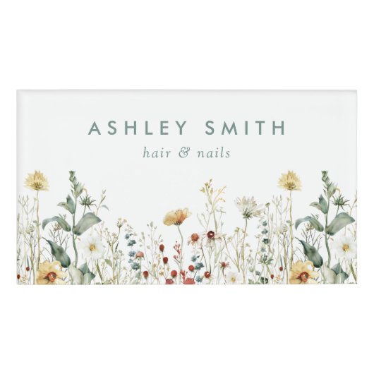 Sommerfeld der Wildblume Namenschild (Vorderseite)