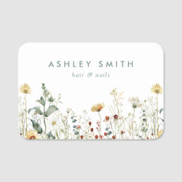 Sommerfeld der Wildblume Namensschild