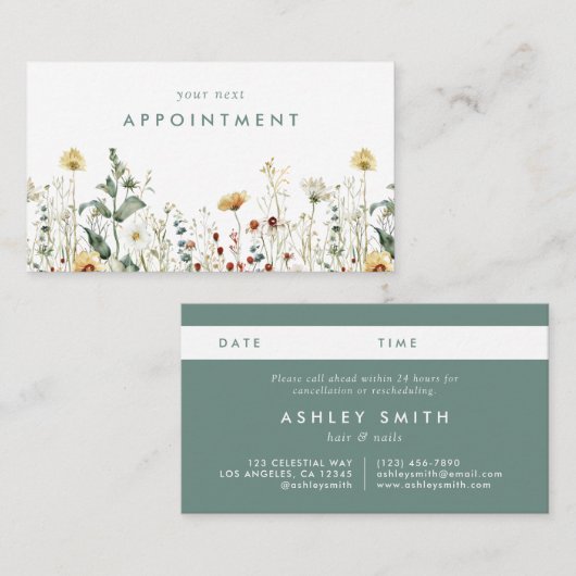 Sommerfeld der Wildblume Terminkarte (Vorne/Hinten)