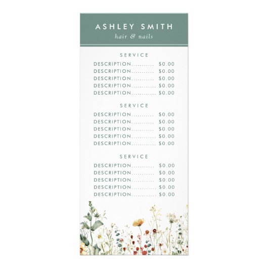 Sommerfeld der Wildblume Werbekarte (Vorne)