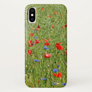 Sommerfeld mit roten und blauen Blumen Case-Mate iPhone Hülle