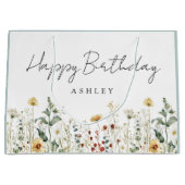 Sommerfeld Wildblume Geburtstag Große Geschenktüte (Vorderseite)