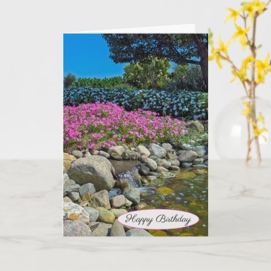 Sommerfelsgarten mit Wasserfällen Karte (Gelbe Blume)