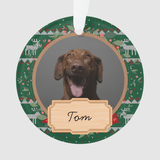 Sommerferien Custom Dog Foto Ornament (Vorderseite)