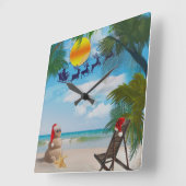 Sommerferien Fantasy Quadratische Wanduhr (Winkel)