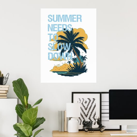 Sommerferien-Illustration. Poster (Heimbüro)