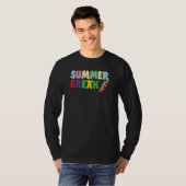Sommerferien Lehrer gestresster Leopard Blitz T-Shirt (Vorne ganz)