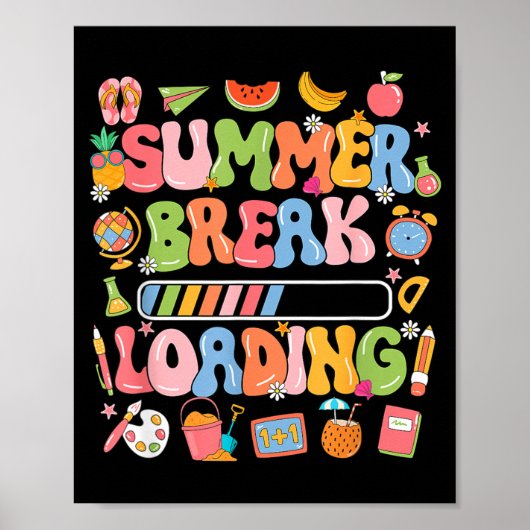 Sommerferien Lehrer Schüler Ende Poster (Vorne)