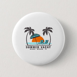 Sommerferien Miami Beach Florida USA Strandurlaub Button