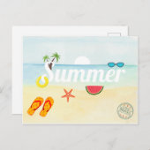 Sommerferien Postkarte (Vorne/Hinten)