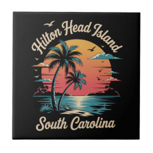 Sommerferien Retro South Carolina Fliese