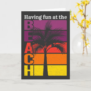 Sommerferien Spaß am Strand Retro Karte