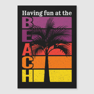 Sommerferien Spaß am Strand Retro Magnet