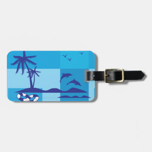 Sommerferien-Strand-Palme-Blau-Umbau Gepäckanhänger